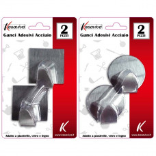 SET 2 GANCI ADESIVI ACCIAIO CM.5 1269 (24pz)